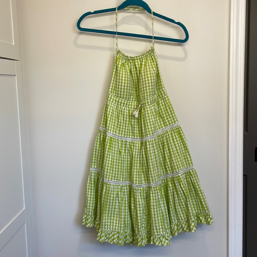 Scotch and Soda Green gingham Halter dress